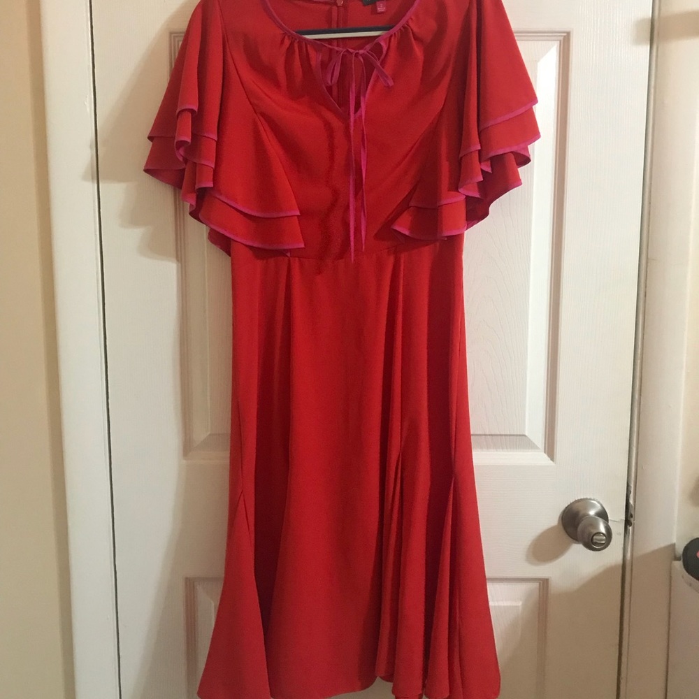 Vince Camuto Red Ruffle Dress - Like New